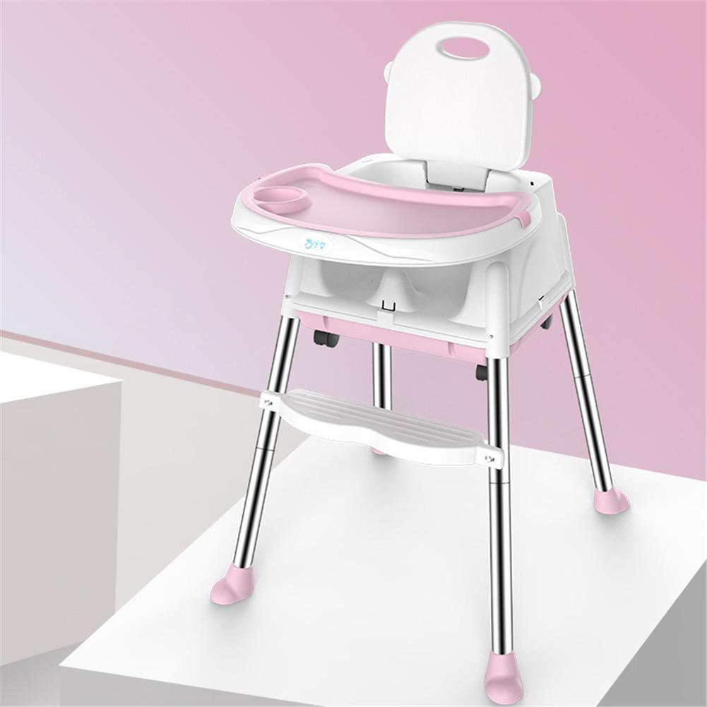 3-in-1 Multi-function Dining Chair Foldable Portable Chair Seat without Cushion Pink + plate pad + four rounds#0