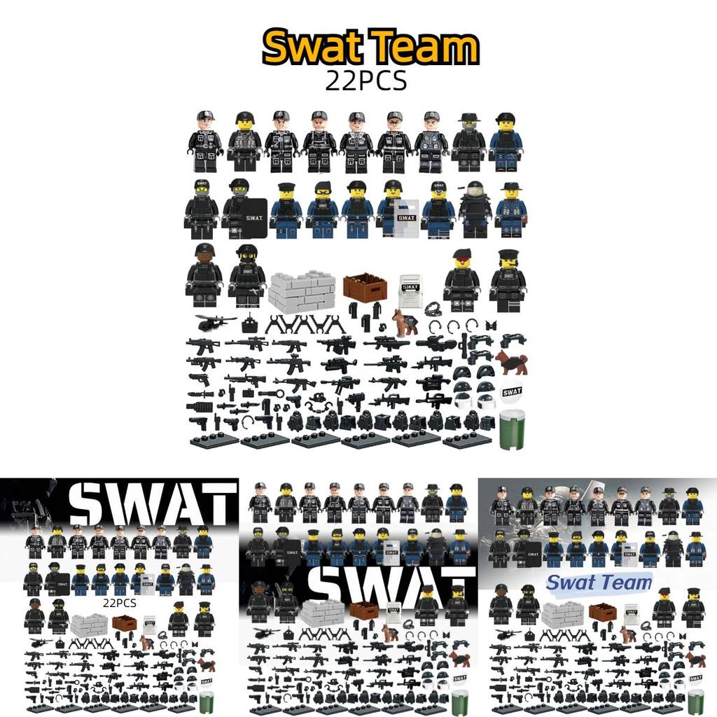 Military Police Building Blocks Set 22pcs Abs Plastic Diy Figure Toy For Boys