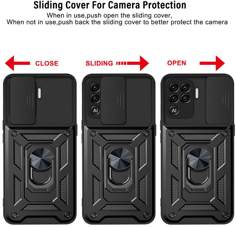 Nárazuvzdorné pouzdro Armor pro OPPO A94 4G A93 F17 F19 Pro Magnetický držák do auta Kryt s kroužkem pro Reno 4 5 Lite Fotoaparát Ochranný plášť