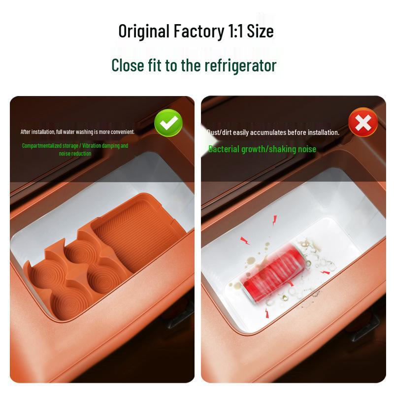 Silicone Armrest Box Refrigerator Pad for 26 Leapmotor C16 Models: Interior Slot Partitioned Storage Organizer