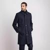 Spring and Autumn Independent Station Foreign Trade Solid Color Medium and Long Trench Coat Men's Simple Commuter Jacket Coat