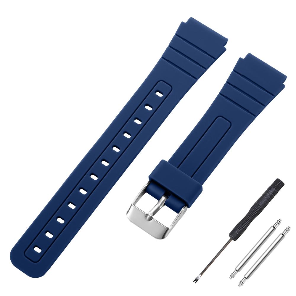 18mm Silikonový řemínek na hodinky pro Casio F91W W-800H SGW400 F91W F84 F105/108 A158/168 AE1200/1300 Náramek na hodinky Měkké pánské náramky na zápěstí