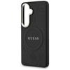 Guess Saffiano Peony Embossed Ring MagSafe case for Samsung Galaxy S26 black