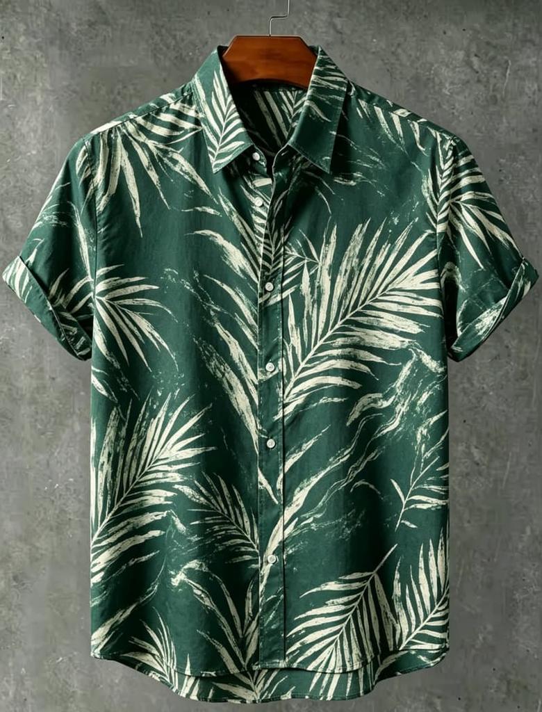 Men's Abstract Marble And Natural Print Casual Shirt, Breathable Top For Summer Vacation Party Travel And Daily Wear