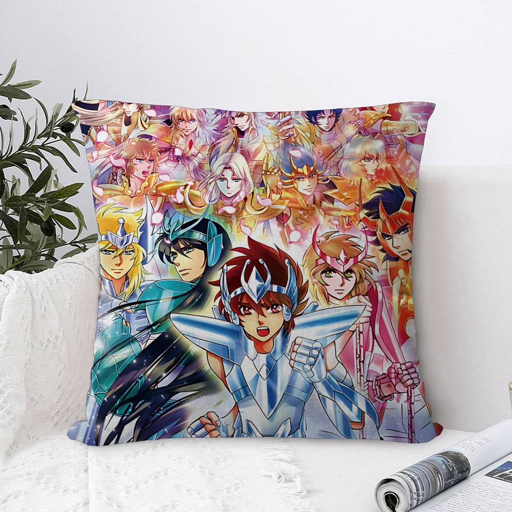 Japanese Hot Anime S-Saint Seiya Personalized Picture Text Home Decorative Pillows Household Gifts 45x45cm