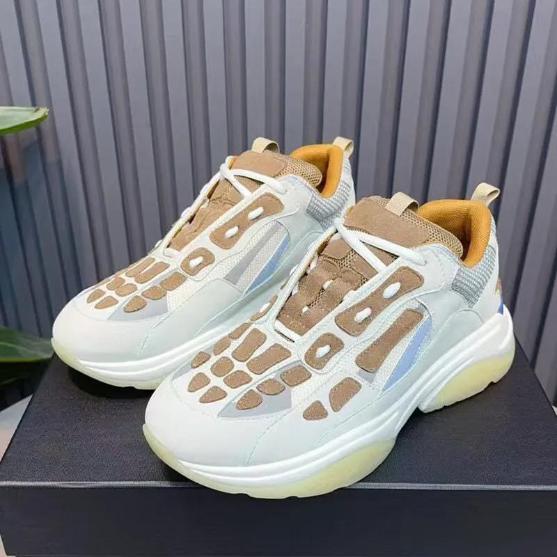 Fashion Dad Shoes Women'S Platform Thick Sole Sports Casual  New Leather White Lightweight Heeled Sneakers