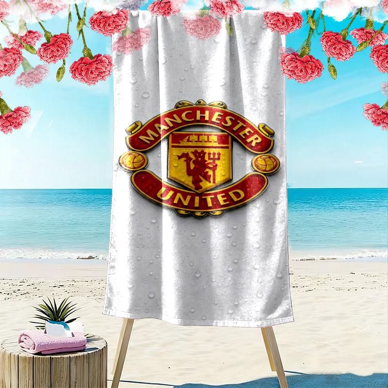 Manchester United F Print Beach Towel, Large Soft Quick Dry Towel for Beach Camping Swimming