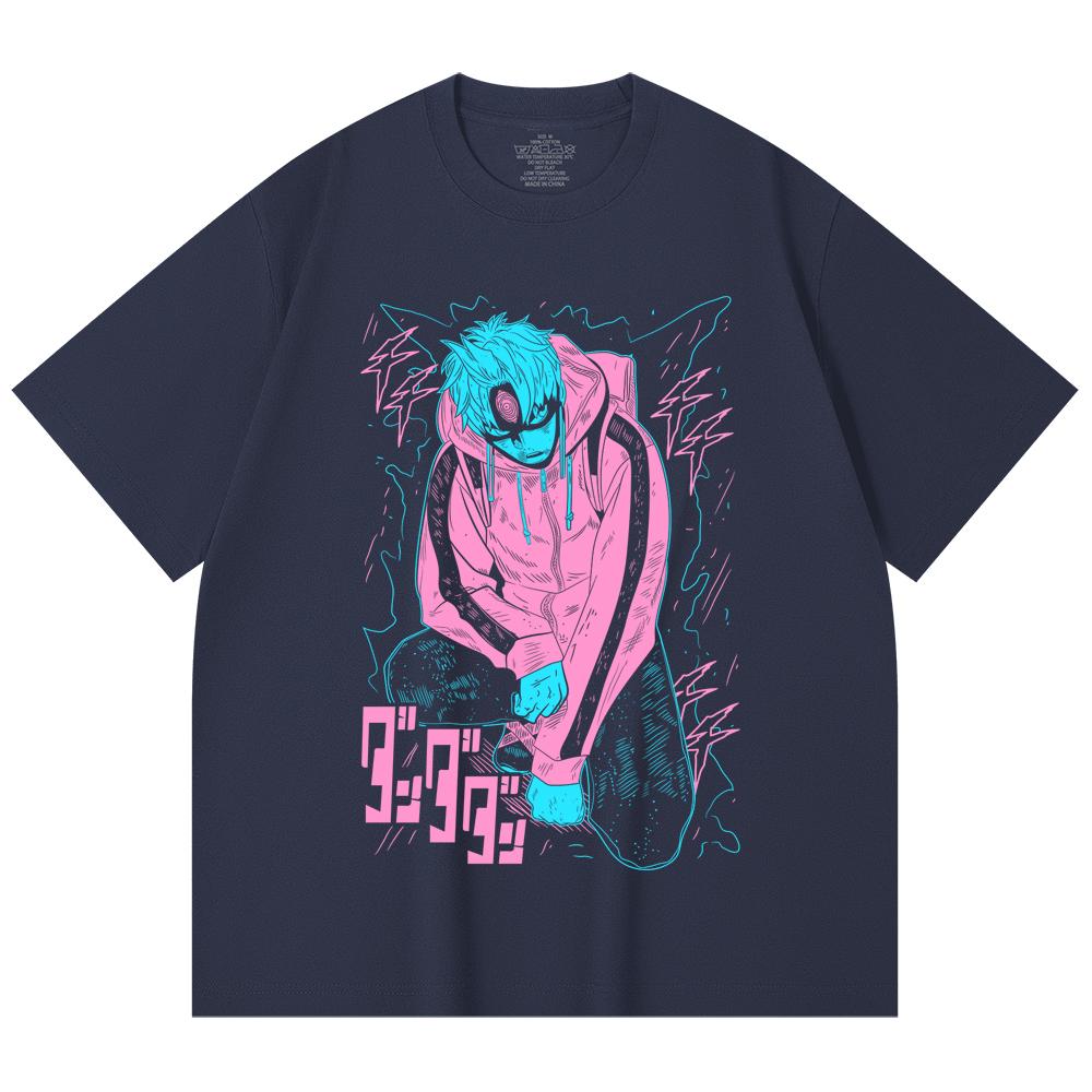 230 Gsm 100% Cotton Dandadan V17 Jiji Black Print Unisex Heavy Cotton T Shirt
