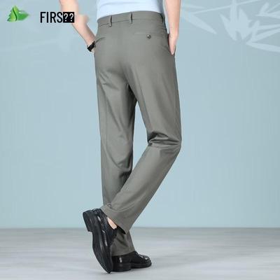 FIRS Men's Tencel Lyocell Blend Lightweight Straight Leg Casual Pants