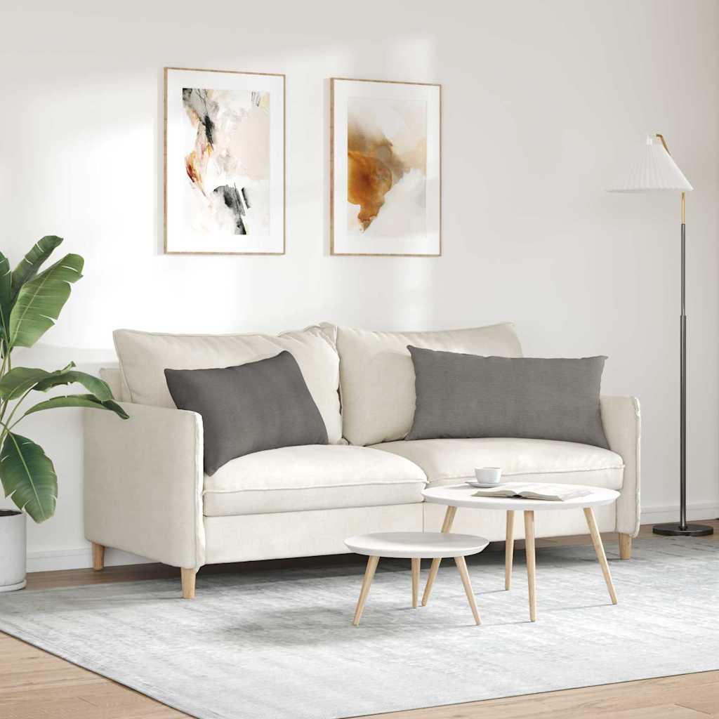 Sofa Cushions 2 Pieces Light Grey 80 X 40 Cm Corduroy Fabric