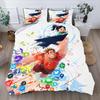 Set Biancheria da Letto Ralph Film Anime, Copripiumino Anime per Ragazzo Singolo Matrimoniale Queen King Dimensioni Moda Arredo Camera da Letto Bambini Ragazza Biancheria da Letto Regali