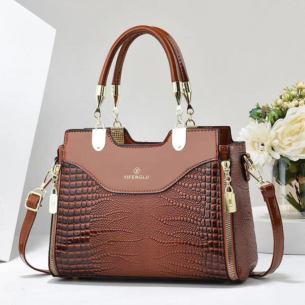 Stylish Pu Leather Crocodile Texture Handbag For Women Ideal For Commuting