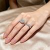 2Women's Engagement Ring Set: Fashionable and Luxurious, Decorated with Synthetic Cubic Zirconia, Suitable for Women's Daily Wear, Engagement,