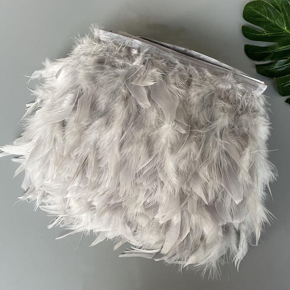 Fluffy Turkey Feathers Trim Fringe Ribbon 10Meters Marabou Feather On Tape Fringes Sewing Trimmings DIY Clothes Dress Decoration