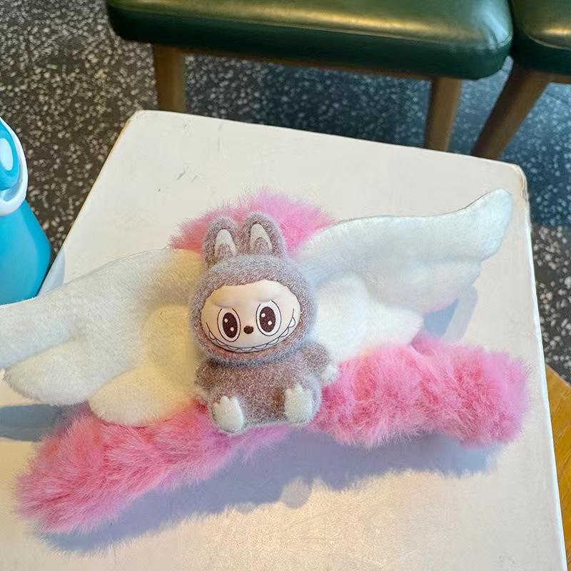 

Детский мультяшный милый плюшевый зажим-краб Labubu, заколка-акула для маленькой девочки, зимняя заколка для волос, головной убор