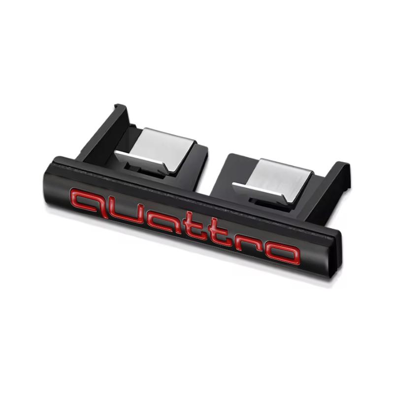 Quattro 3D Logo Car Front Grille Badge Stickers Metal Quattro Emblem For Audi A4 B8 B6 B9 B7 A3 8P 8V 8L A5 Q7 S7 A6 C7 C6 C5 Q5
