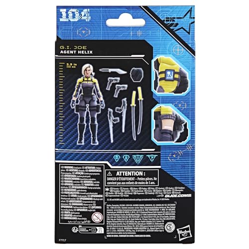 G.I. Joe Classified Series Agent Helix Collectible Action Figure, 104cm, 6-inch Action Figure for Boys & Girls, Includes 8 Accessories