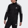 Adidas Logo Embroidered Striped Zip Jacket Men Jackets Black H28910