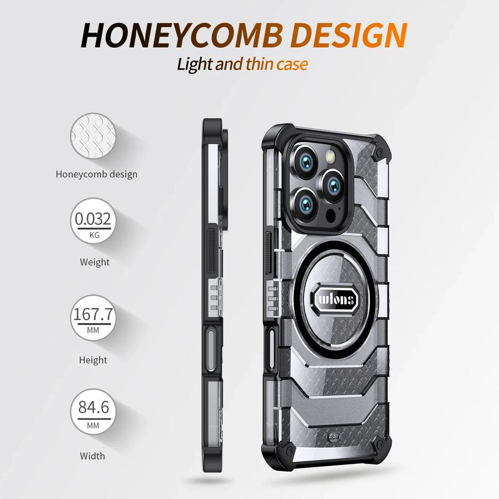 Rugged Armor Shockproof Phone Case For iPhone 16 Pro Max Magsafe Magnetic Wireless Charging TPU Frame Hard Plastic Back Cover