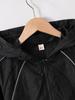 Mädchen 8-12 Jahre Ganzjahres Freizeitjacke, Raglan Langarm Reißverschluss Kurzer Mantel mit Reflektierendem Streifen, Leichte Outdoor Lauf- und Radsportbekleidung