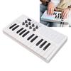 25 Key MIDI Keyboard Controller   with 8 Backlit   Pads 8 Knobs Portable for Computer Recording Music Production White