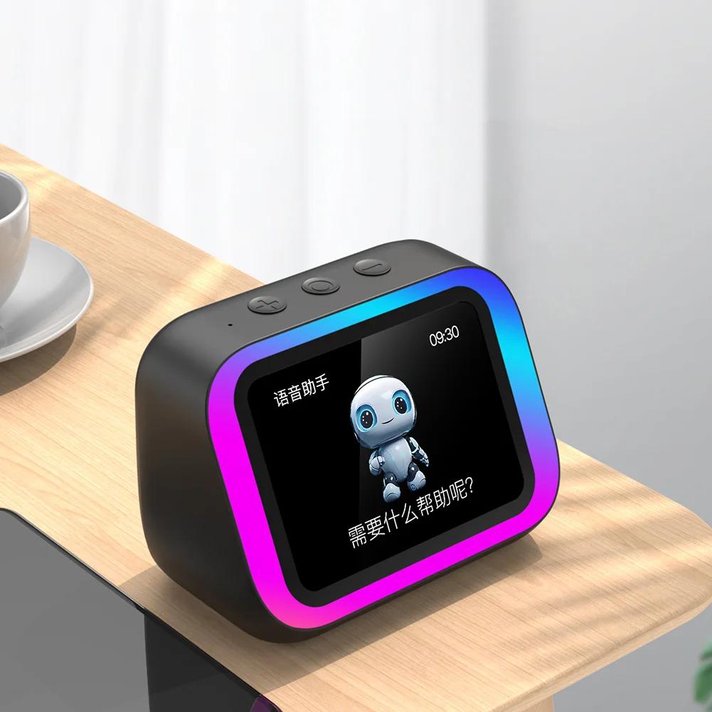 Smart Speaker Voice Assistant Portable BT Speaker with RGB Lights Home Speaker for Bedroom