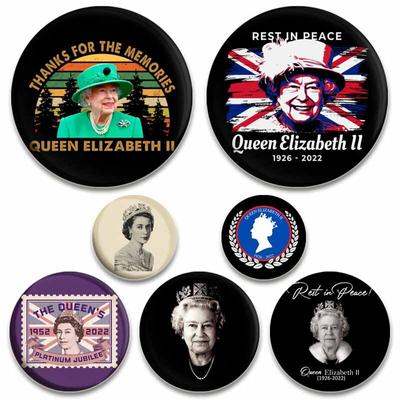 58MM Queen Elizabeth II Lapel Pin Handmade Brooch Badges On Backpack Funny Alloy Brooches for Women Jewelry Accessory Holiday Gifts