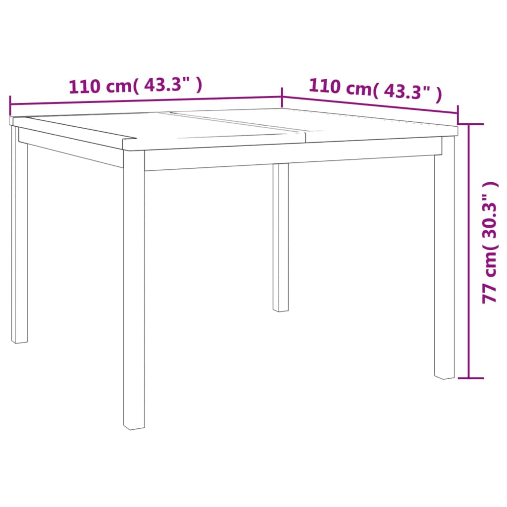 5 Piece Garden Dining Set Solid Teak Wood