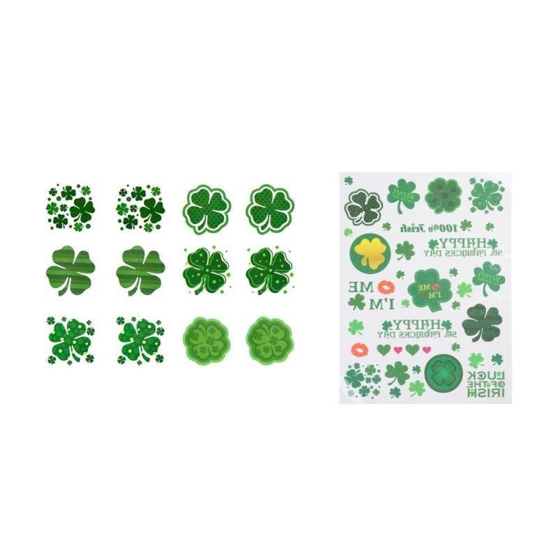 652F Waterproof Decals for Irish Festivities Green Stickers for Men and Women