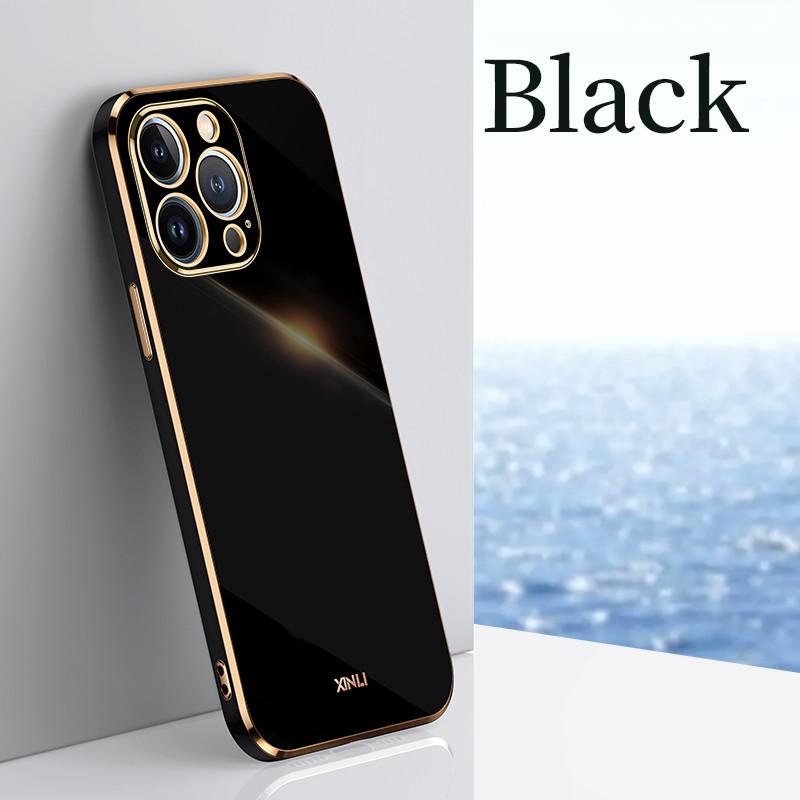 6D Casing For APPle iPhone 15 Pro Max Fundas 14 Plus 11 13 12 Mini 14Pro 15Pro 15Plus Solid Color Plating Phone Case Soft Cover