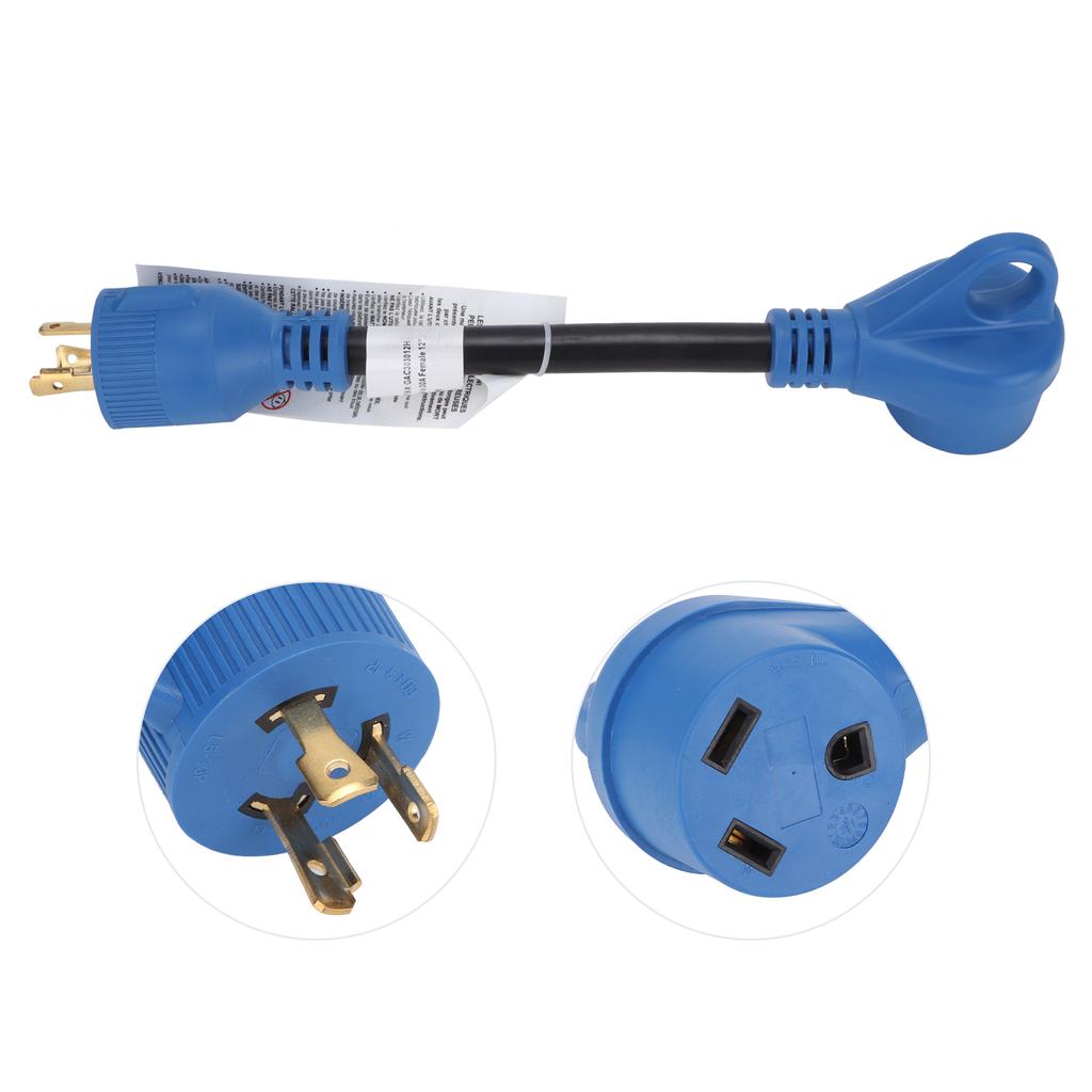 Portable RV Power Adapter Conversion Cable 30A to 30A 125V 10awg 3 Cord for Charging Vehicles