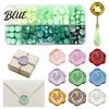 Wax Melting Candles Seal Kit with Sealing Beads Spoon And Candles Envelope Set DIY Stamp for Wedding Invitations Envelopes Crafting Accessories