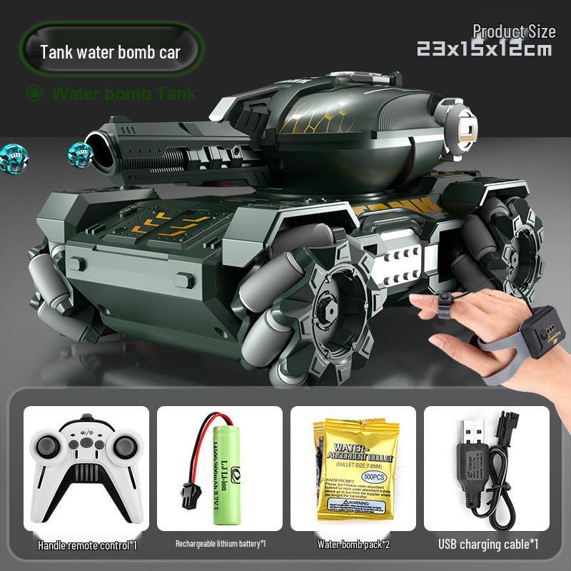 2.4G Gesture Sensing Remote Control Tank Car with Water Bomb Launch, Drifting, and Off-Road Racing for Kids
