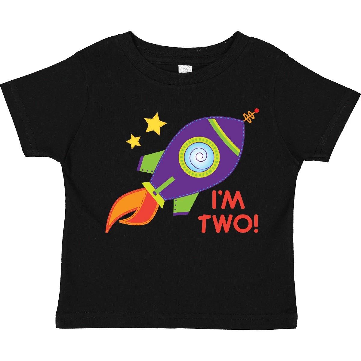 Inktastic 2nd Birthday Rocketship Space Party Toddler kids boys T-Shirt Second Year Old 100