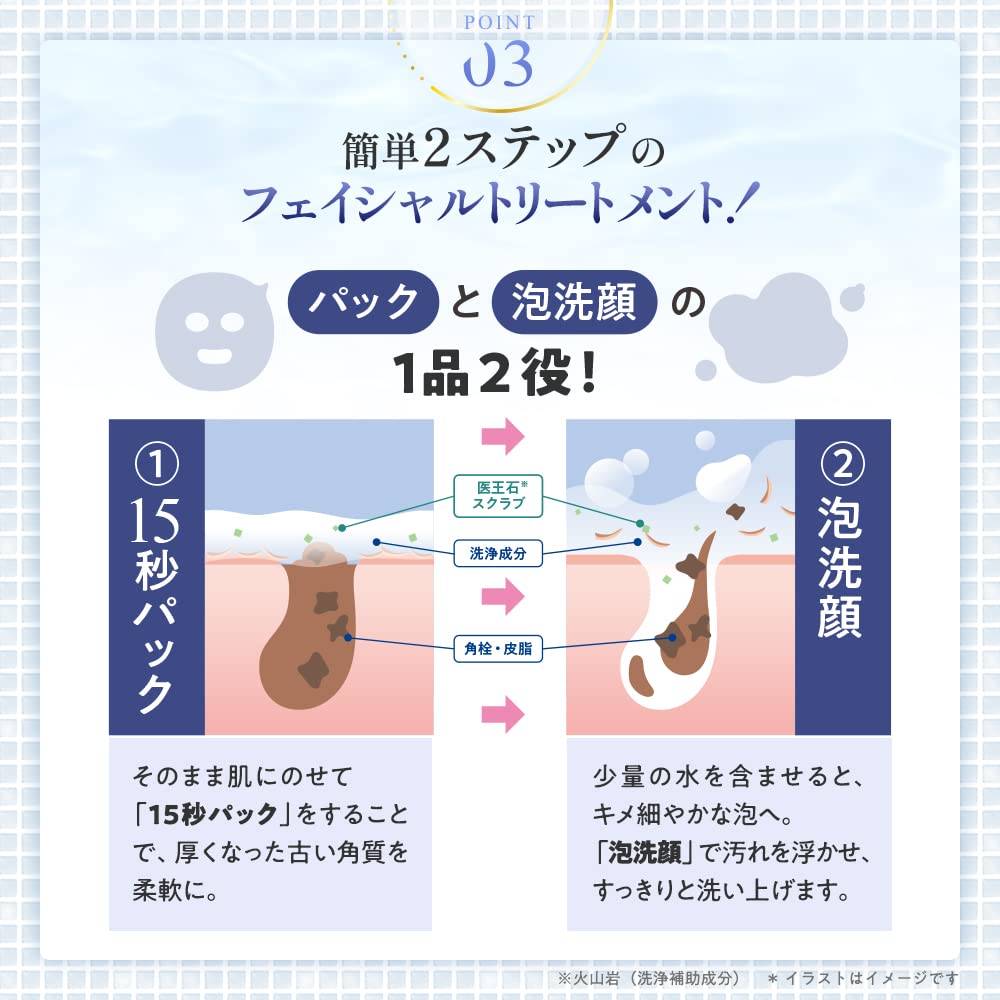 TBC Deep Clear Wash 220g clay face Deep cleansing 15 seconds pack foam face wash Contains carefully selected moisturizing ingredients (mineral wash) +