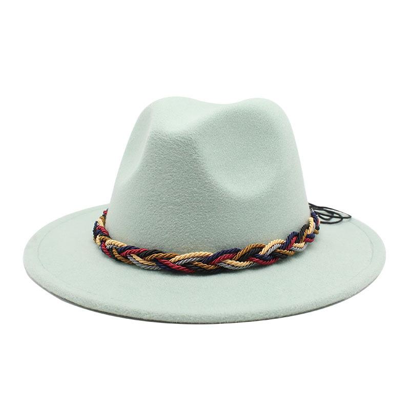 Women'S Simple Wool Top Hat Black Trend Versatile Men'S Jazz Hat Felt Hat