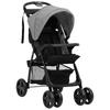 2 In 1 Stroller In Light Grey and Black Steel