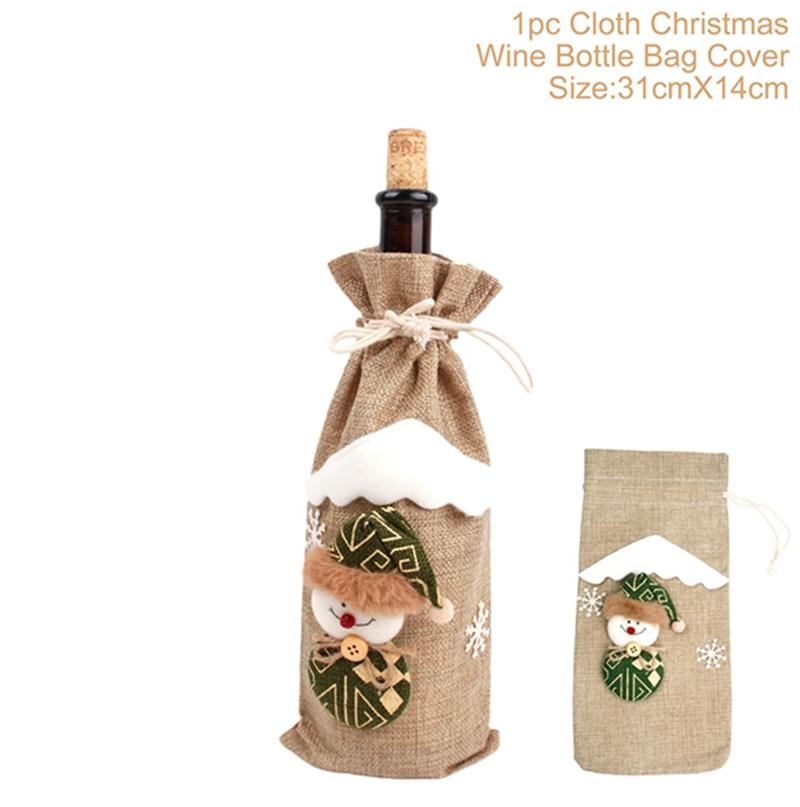 Christmas Wine Bottle Cover Merry Christmas Decorations For Home 2024 Christmas Ornament Xmas Navidad Natal Gifts New Year 2025