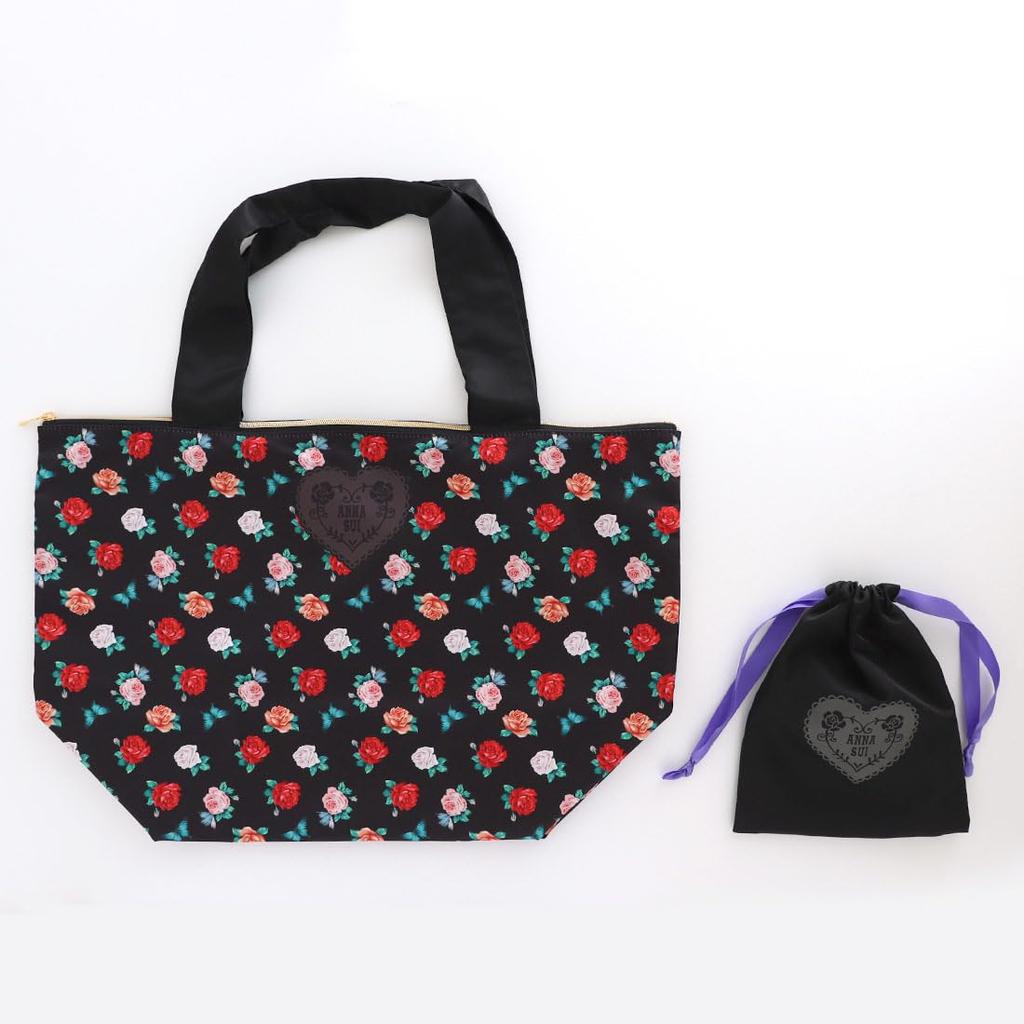 Eco Bag Case Heart Plate Anna Sui [ANNA SUI] Bag/My (Drawstring Included) (Black) Sui/Anna Women's 000149-0002-02