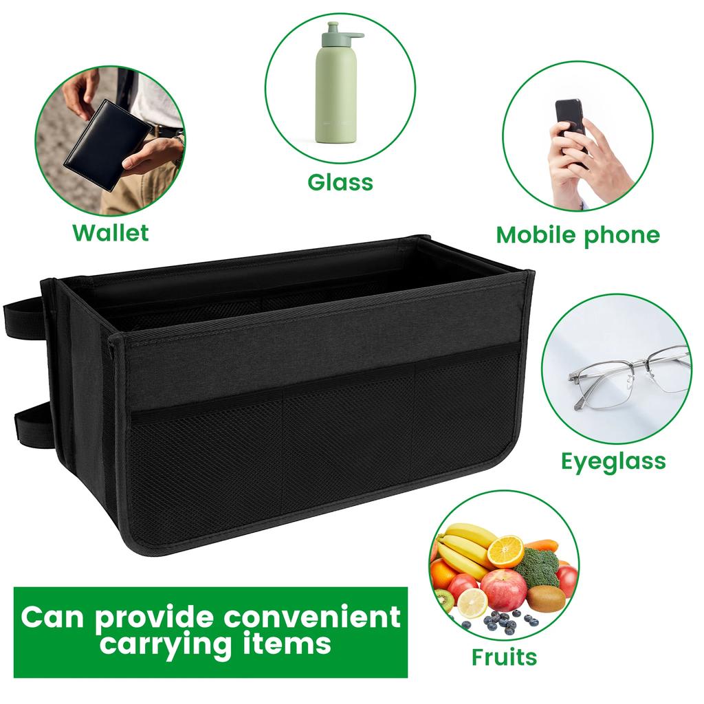 Walker Bag Basket with Cup Holder Foldable Walker Storage Bag 600D Oxford Cloth Waterproof Walker Bag Organizer Bag for Elderly