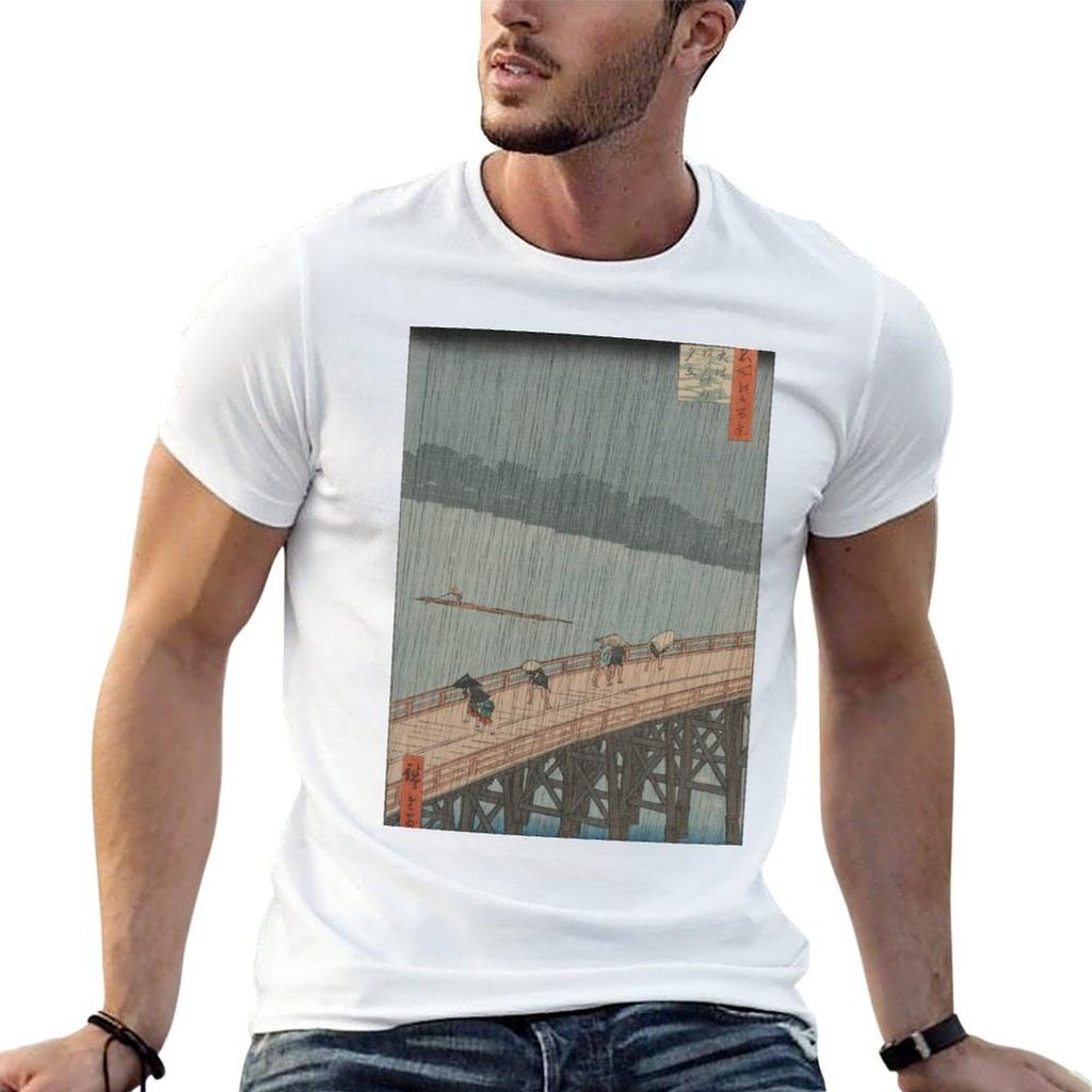 Sudden Shower over ShinOhashi Bridge TShirt t shirt men 100 cotton luxury brand t shirt man designer TShirt