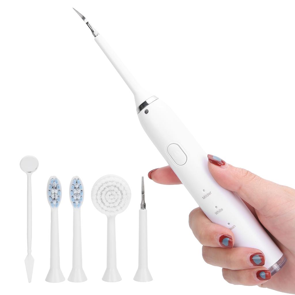 Multi‑Functional Oral Irrigator with Face Brush  Mouth Mirror Teeth Cleaning Device White