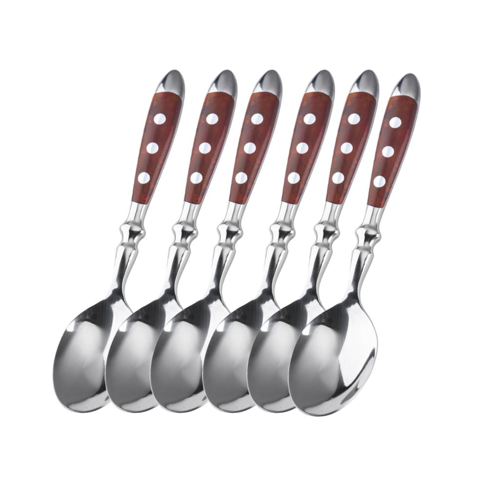 6piece stainless steel handle kitchen knife set suitable for home kitchen and dining room including steak knife forks and spoons