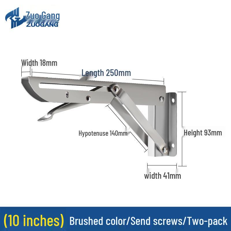Stainless Steel K-Type Folding Triangular Wall-Mounted Shelf Bracket