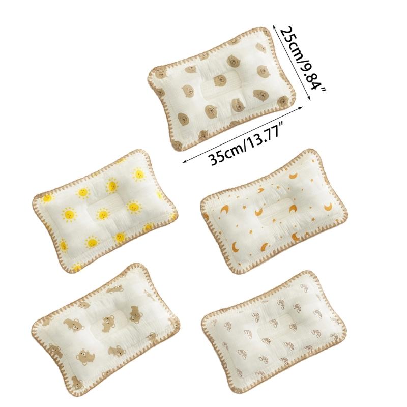 Newborn Pillow Baby Head Pillow with Cartoon Pattern Soft Breathable Neck Support Baby Pillows Travel Pillow Baby Supply