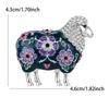 Vintage Enamel Sheep Goat Brooches For Women Diamond-Encrusted Lamb Pins Cute Animal Corsage Wedding Party Dress Jewelry Gift