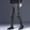 Cotton Slim Fit Casual Pants Men Business Fashion Elasticity Skinny Trousers Classic Black Gray Male Clothes
