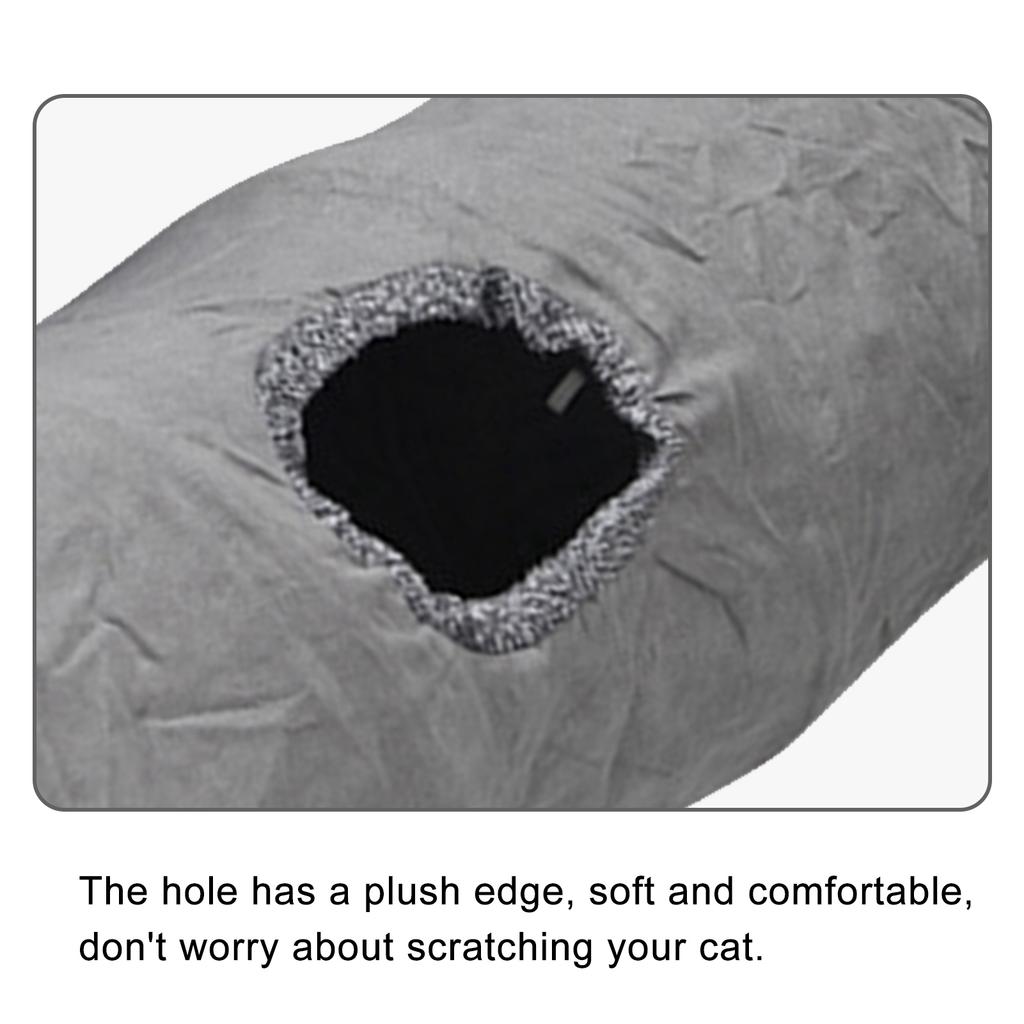 Suede Cat Tunnel Toy Foldable Peekaboo Tunnel with Self Entertaining Ball Built In Steel Wire Soft and Delicate