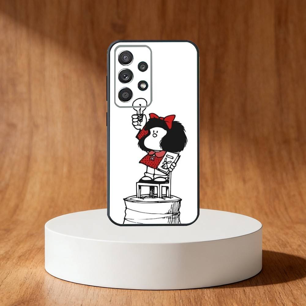 M-Mafalda World Phone Case For Samsung S25,S24,S21,S22,S23,S30,Ultra,S20,Plus,Fe,Note,10,9,5G Black Cover