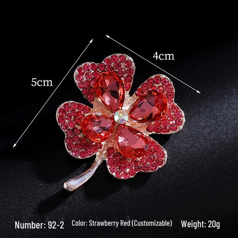High-End Rose Red Chinese Flower Brooch: Classical Pin for Women's Qipao & Coat Accessories